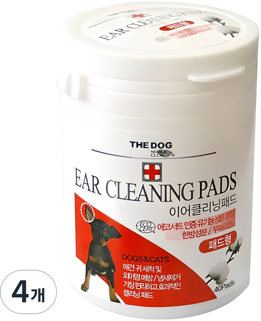 더독 이어클리닝 패드 40p, 175g, 4개