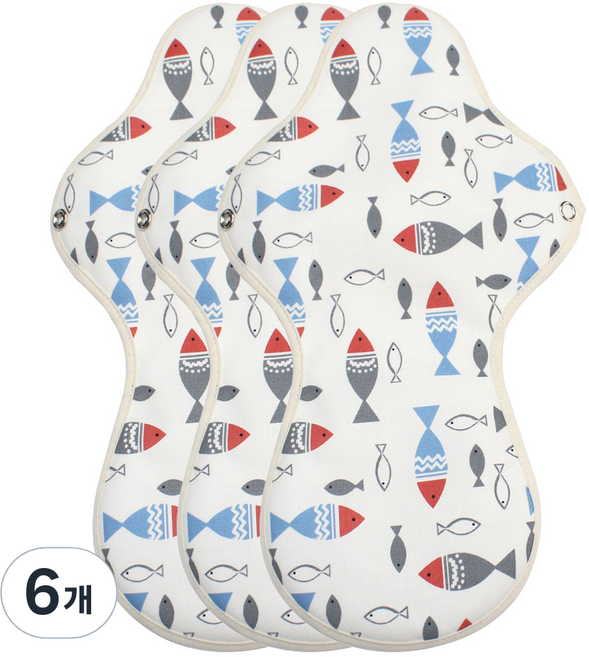 위즐리 면생리대 카모레드, 오버나이트 이상, 1개입, 6개