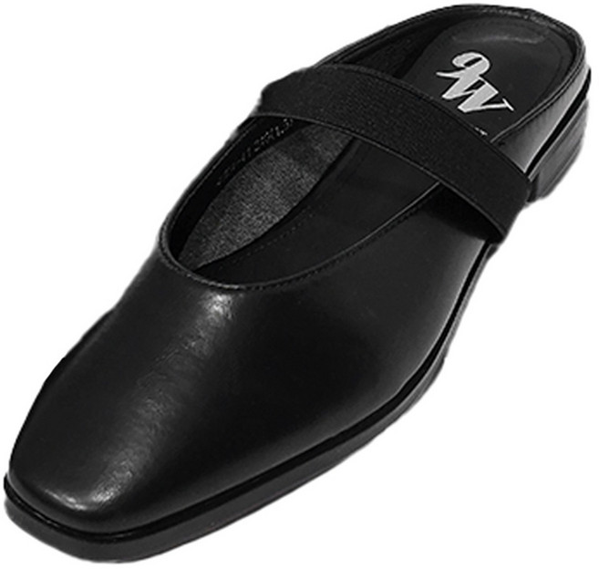 ninewest 女款日常鬆緊帶方頭穆勒鞋 2cm HSBSPNW251, 黑色, 240