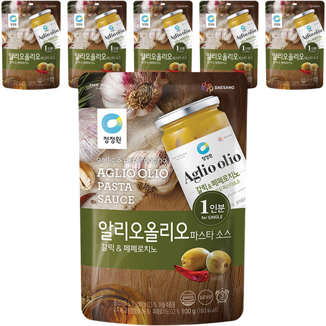 청정원 알리오올리오 파스타소스 갈릭 앤 페페로치노, 100g, 6개