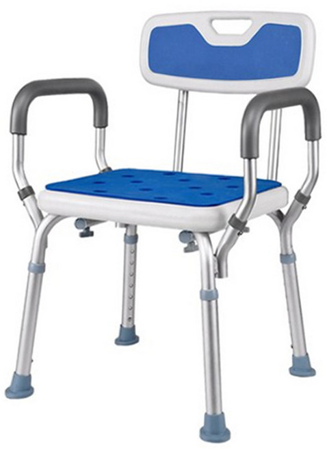 디어모모 노인 환자용 높이조절 등받이 목욕의자, 블루, 1개