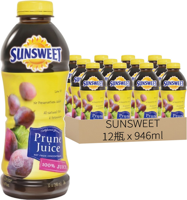 SUNSWEET 加州梅汁, 946ml, 12瓶