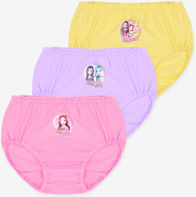 프리미에팜 여아용 시크릿쥬쥬 쥬얼 삼각팬티 3종 세트 61096