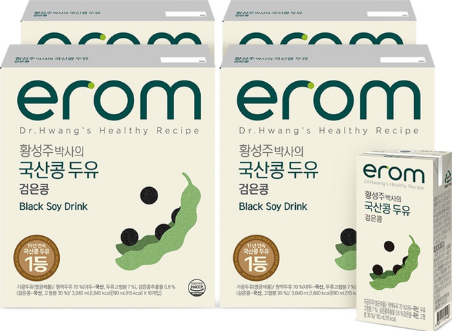 이롬 황성주 검은콩 두유, 190ml, 64개