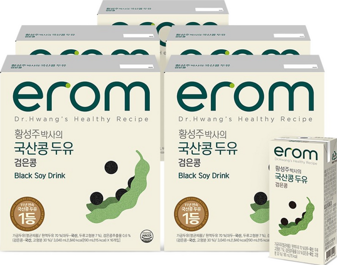 이롬 황성주 검은콩 두유, 190ml, 80개