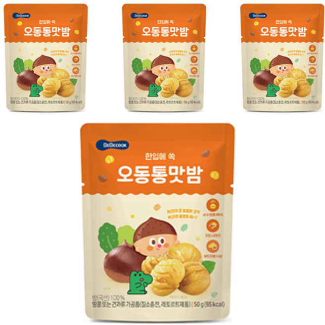 베베쿡 유아용 오동통통맛밤, 50g, 4개