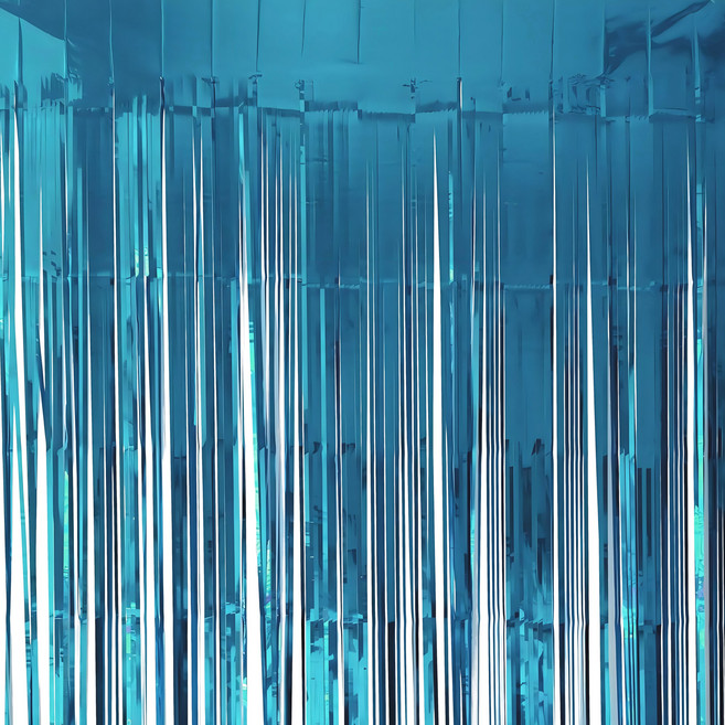 엉클킴 파티장식 파티 수술 은박커튼, 스카이블루, 3개