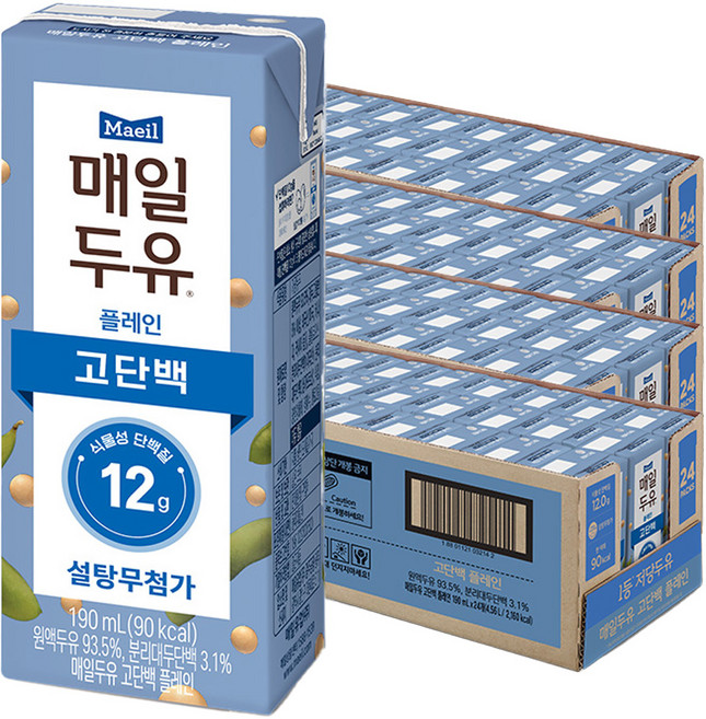 매일두유 고단백 플레인, 190ml, 96개