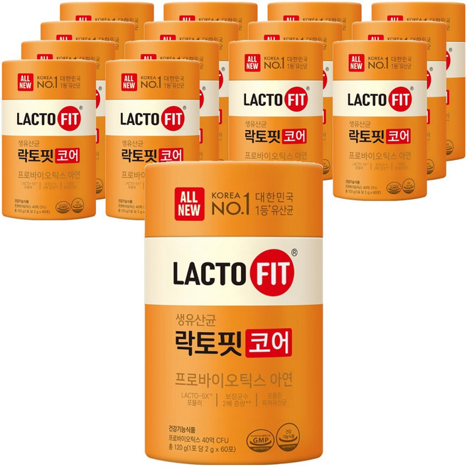 락토핏 정품 코어 유산균 60p, 120g, 15개