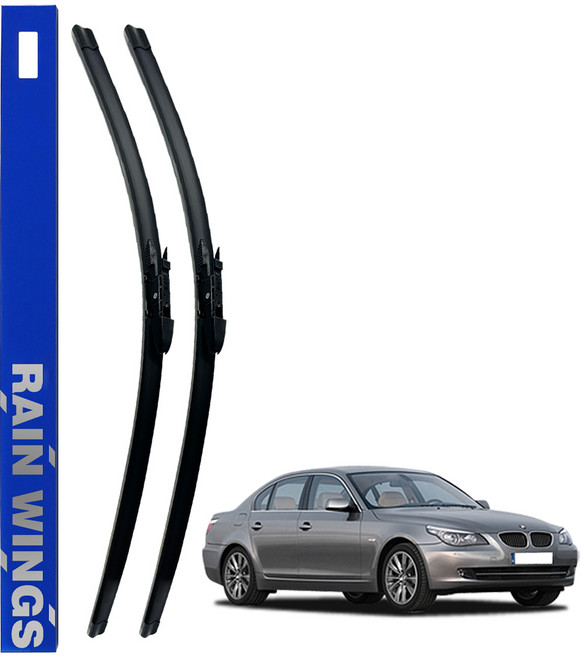 RAIN WINGS 前雨刷駕駛座及副駕駛座套組, BMW 5系列 E60(2004~2009年)/6系列 E63/E64(2004~2010年)