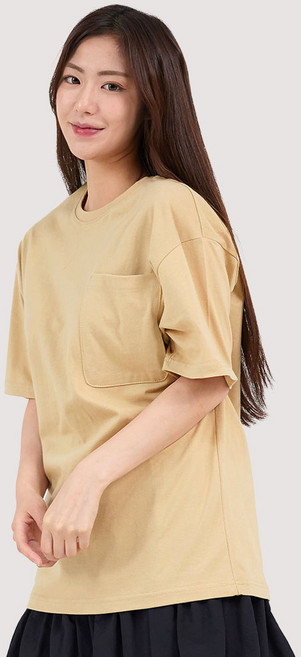 엘라모 무지 포켓 오버핏 반팔 티셔츠