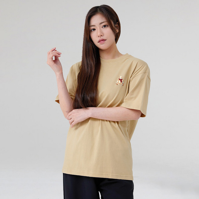 엘라모 머플러베어 기본 오버핏 반팔 티셔츠