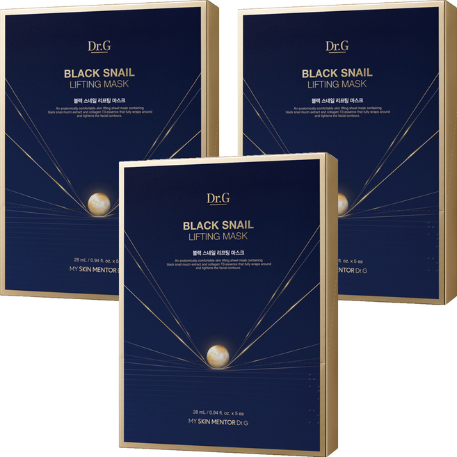닥터지 블랙 스네일 리프팅 마스크, 5개입, 3개
