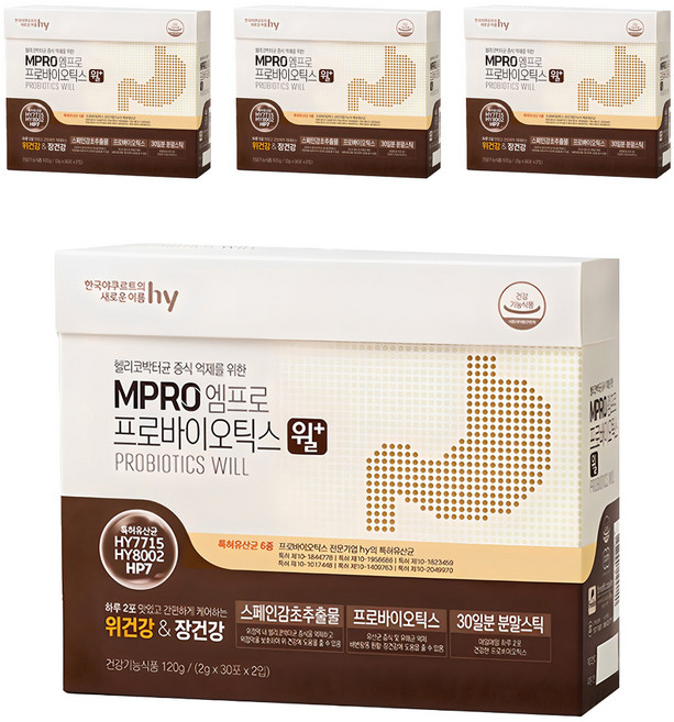 엠프로 프로바이오틱스 윌 플러스 유산균, 120g, 4개