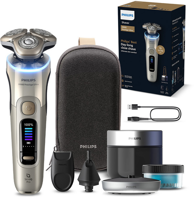 필립스 i9000 프레스티지 울트라 전기면도기, XP9403/36, 화이트 골드