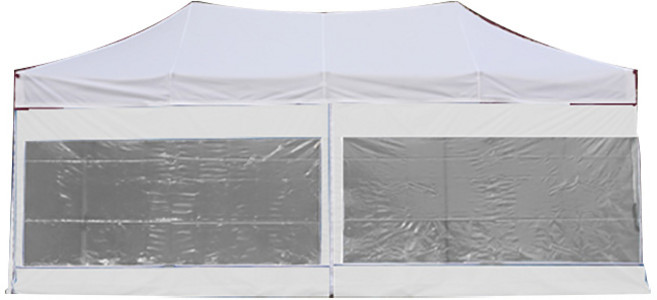 홍캐노피 스테인레스 투명창 벽면 접이식 행사용 캐노피천막 3 x 4.5 m, 백색, 1개
