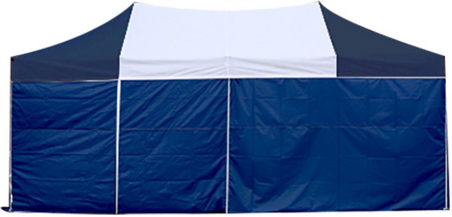 홍캐노피 스테인레스 민자 벽면 접이식 행사용 캐노피 천막 2.5 x 5 m, 백색 + 네이비, 1개