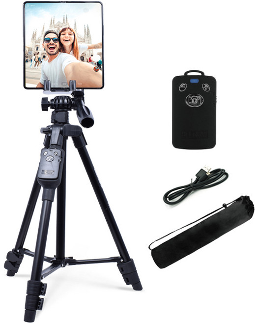 셀루미 130cm 폴드&플립 2in1 멀티 스마트폰 삼각대 블랙, SEL-TRS180, 1개