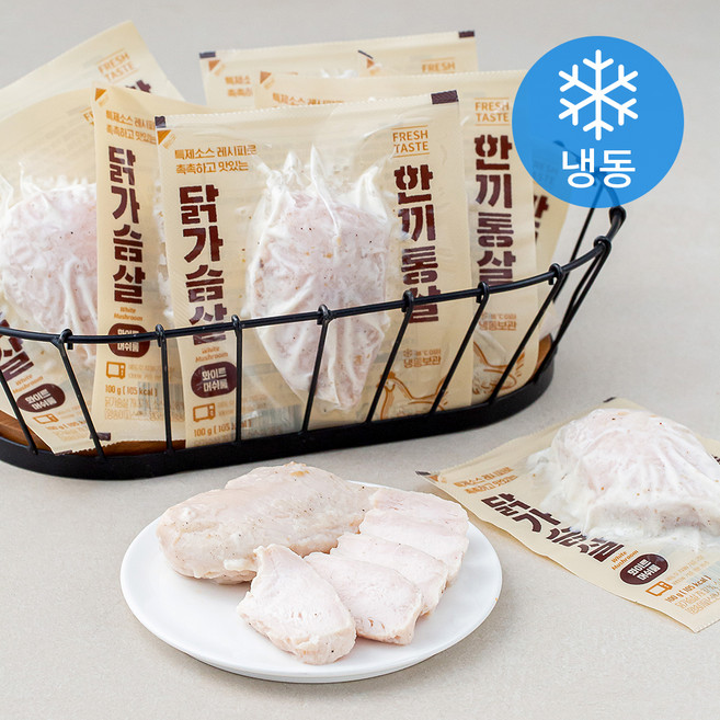 한끼통살 닭가슴살 화이트머쉬룸 (냉동), 100g, 1개입, 10개