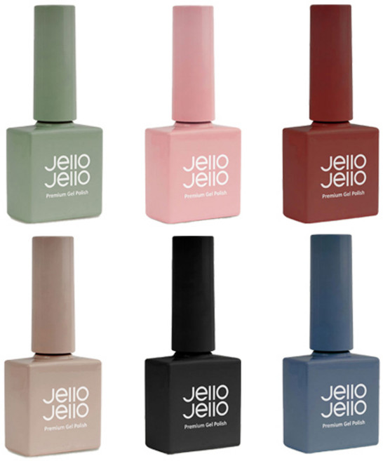 젤로젤로 시럽 젤 폴리쉬 옹브레 시리즈 6종 세트, 혼합색상, 1개, 10ml