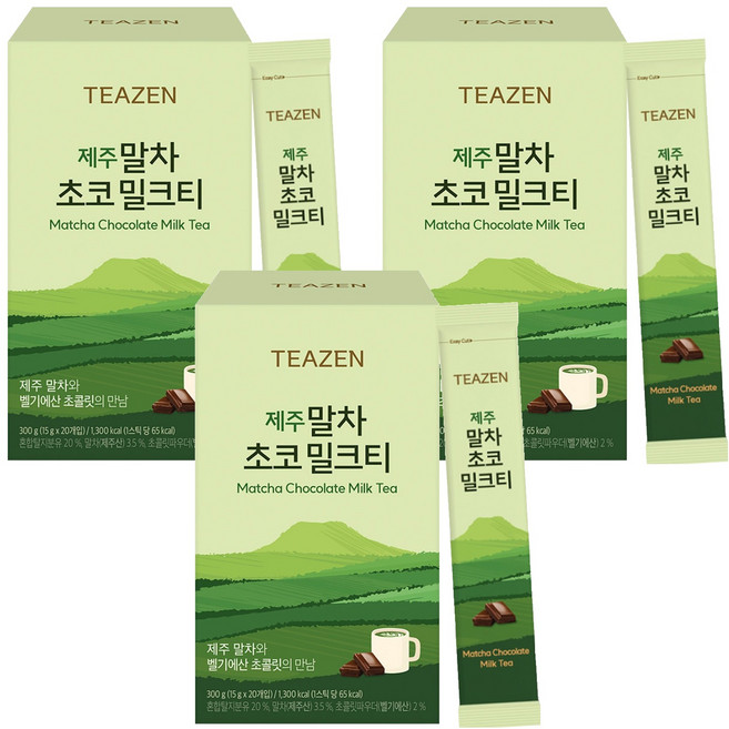 티젠 제주 말차 초코 밀크티, 15g, 20개입, 3개