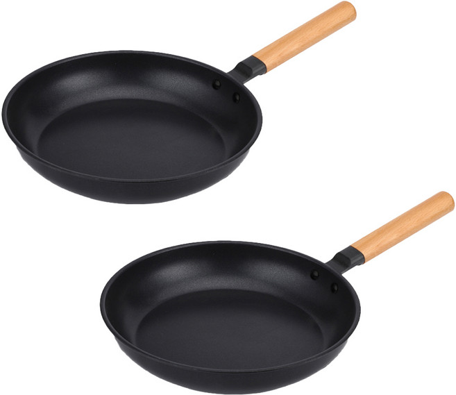 발룬피니 인덕션 IH 원목 핸들 프라이팬, 29cm, 2개