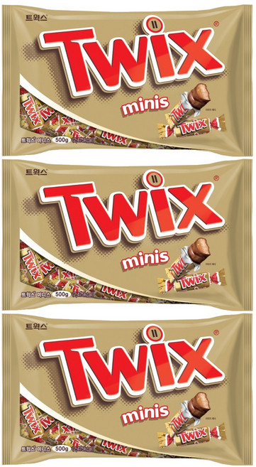 트윅스 미니사이즈 초코바, 500g, 3개