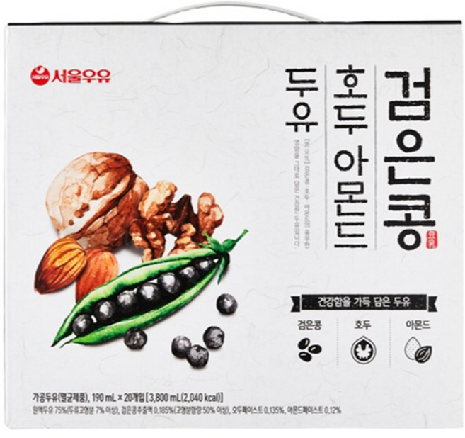 서울우유 검은콩 호두 아몬드 두유, 190ml, 60개