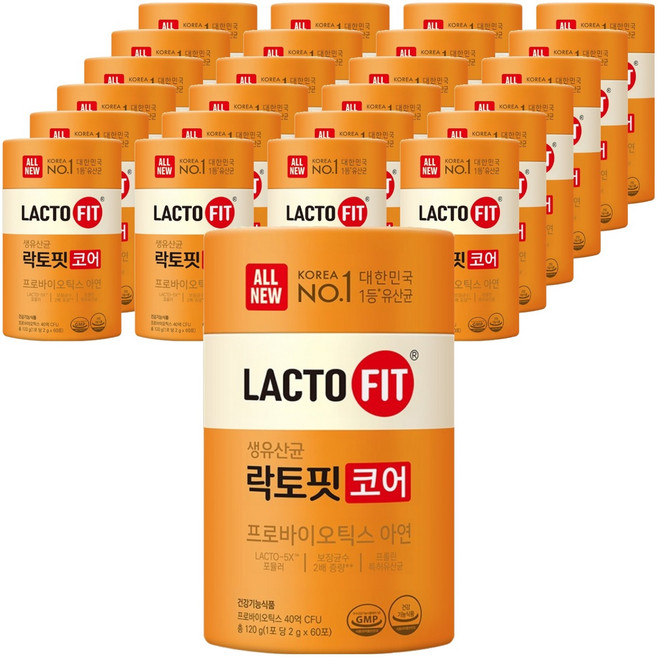 락토핏 정품 코어 유산균 60p, 120g, 25개