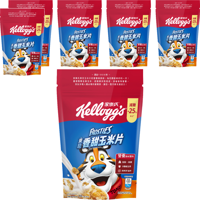 Kellogg's 家樂氏 FROSTIES 東尼玉米片 香甜玉米片, 70g, 6包