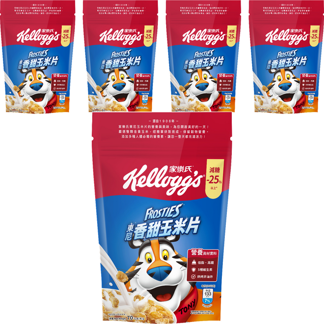 Kellogg's 家樂氏 FROSTIES 東尼玉米片 香甜玉米片, 70g, 5包