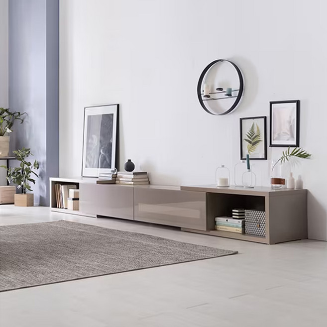 리바트 뉴타이드 익스텐션형 거실장 방문설치, 그레이