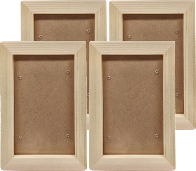 AHOYE 簡約松木相框, 原木色, 4個