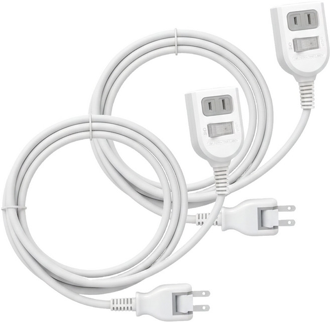 iPlus 保護傘 1切2座2P延長線, 90cm, 白色, 2條