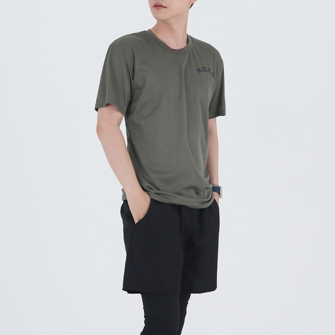 男女款ROKA短袖T恤, Khaki