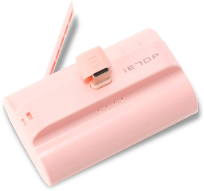 이탑 미니 도킹 보조배터리 10000mAh C타입, HYE-W2302-10000, 핑크