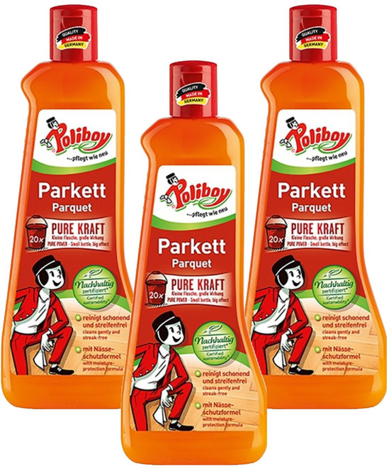 폴리보이 마루 바닥 청소 광택제 목재바닥 코팅, 3개, 500ml