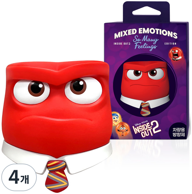 스턴 인사이드아웃2 버럭이 리필형 차량용 방향제, 4개, 프레시코튼