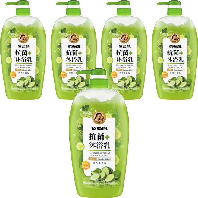 依必朗 抗菌沐浴乳 清爽小黃瓜, 1kg, 5瓶