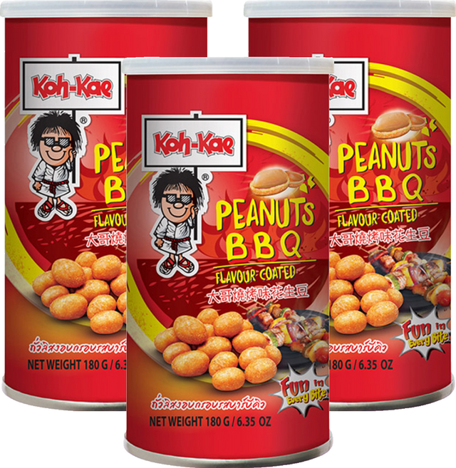 Koh-Kae 大哥 燒烤味花生豆, 3罐, 180g