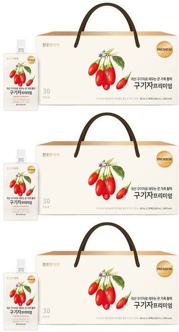 천호엔케어 구기자 프리미엄 건강즙, 2.4L, 3개