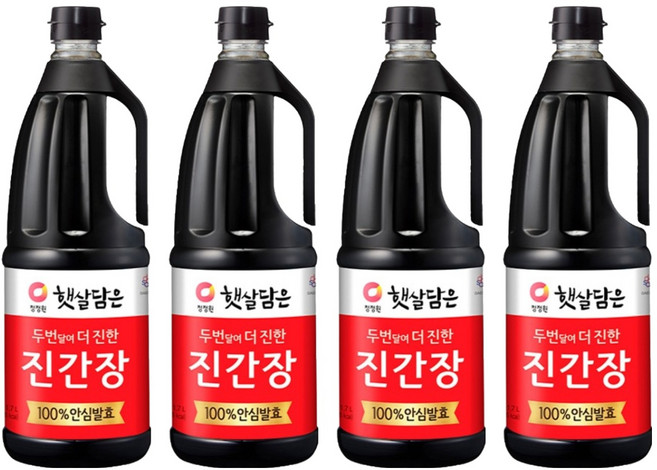 청정원 두번달여 더 진한 진간장, 1.7L, 4개