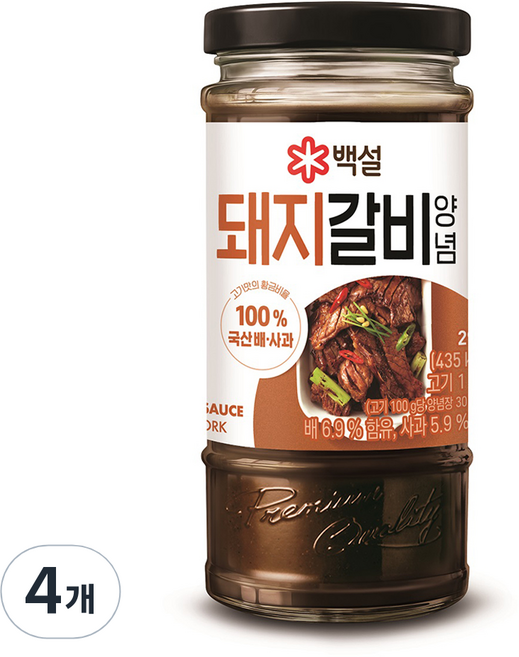 백설 돼지갈비 양념, 290g, 4개