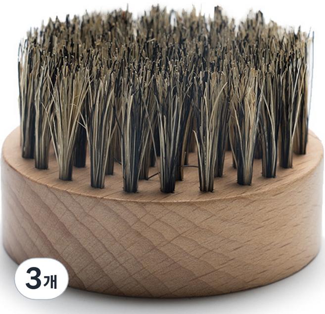 맨툴킷쯔 라운드 면도브러쉬 원목꽃돼지털, 1개입, 3개