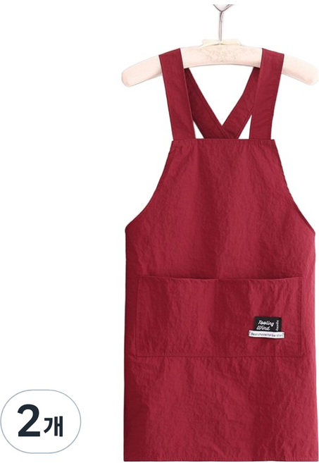 다퍼남 데일리 크로스 앞치마, 버건디, 2개