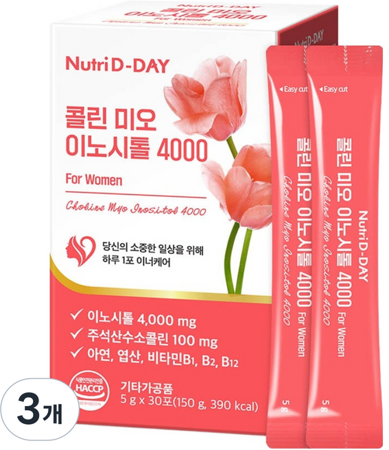 Nutri D-DAY 膽鹼 肌醇 4000 30入, 3個, 150g