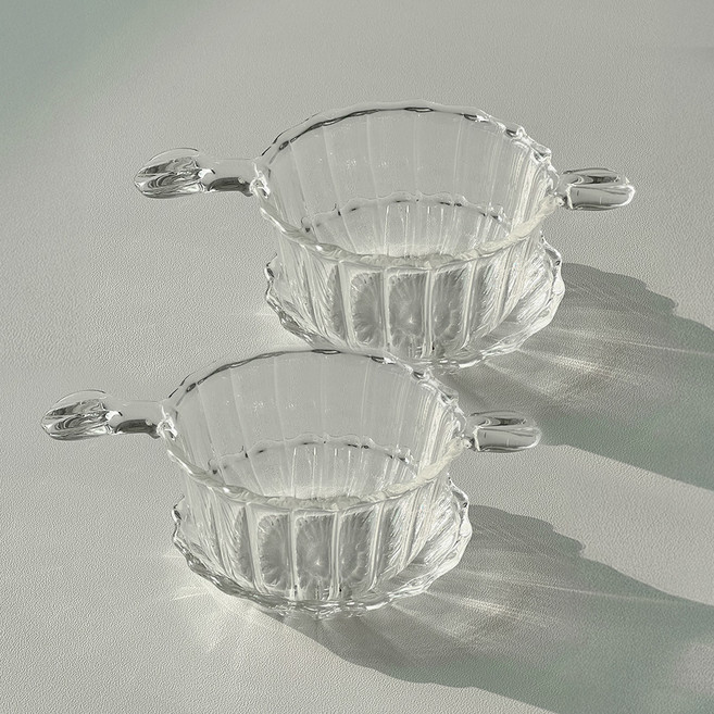 니코트 내열유리 플리츠 티 스트레이너 세트, 2세트