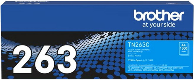 brother 兄弟牌 台灣公司貨 原廠碳粉匣 TN-263C, 藍色, 1盒