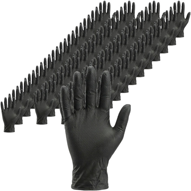 티스 미끄럼방지 다용도 니트릴 장갑, 블랙, 소(S), 50개