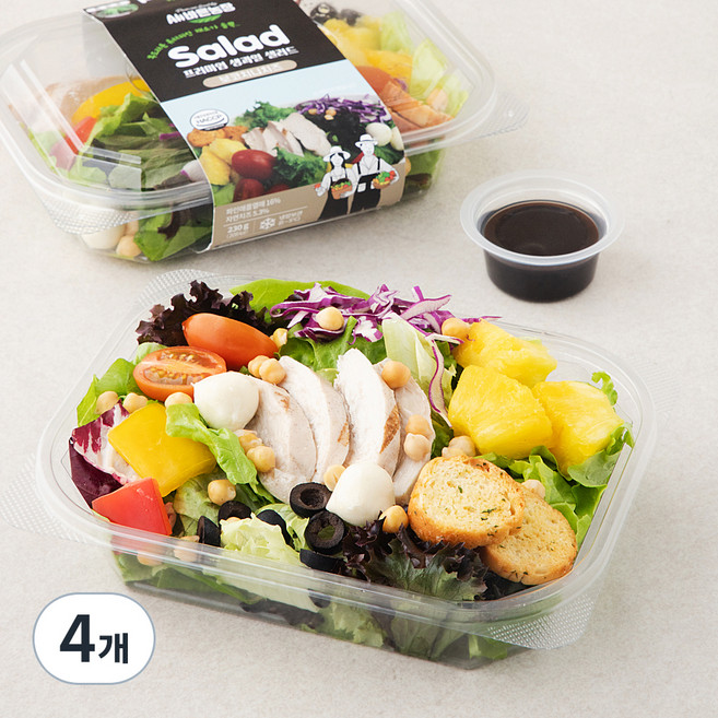 All바른농장 보코치니치즈 생과일 샐러드, 230g, 4팩